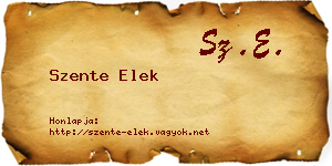 Szente Elek névjegykártya